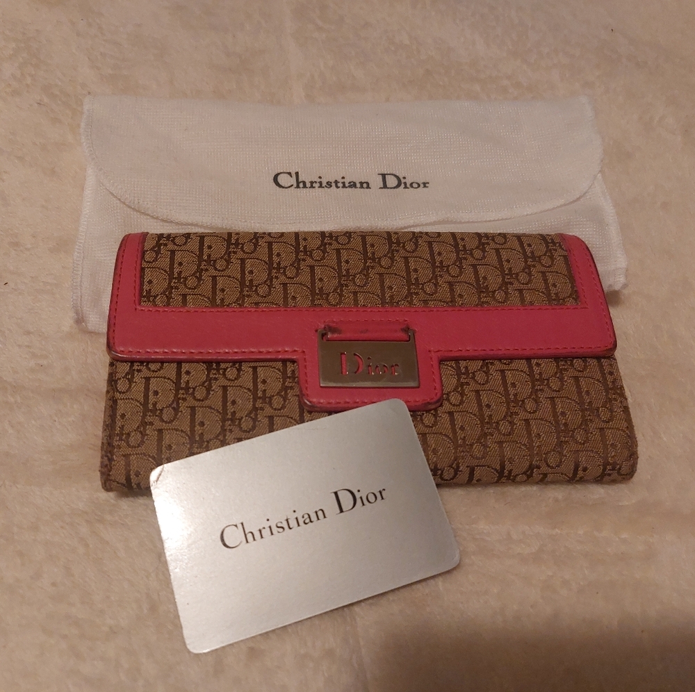 Christian Dior long wallet in pink